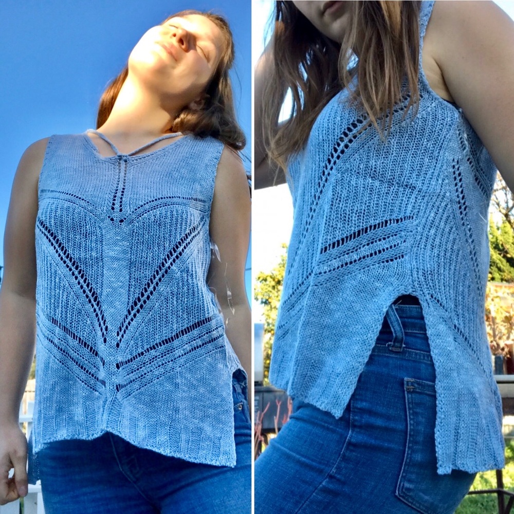 Baby Blue Knit Umgee Tank